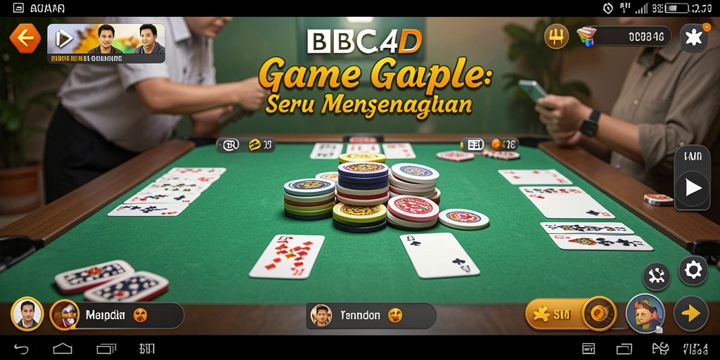 Screenshot gameplay BBCA4D menampilkan aksi seru Gaple.