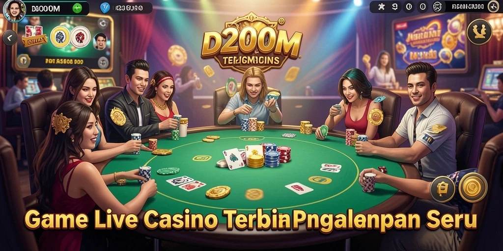 Tampilan gameplay menarik D200M Live Casino dengan dealer langsung.