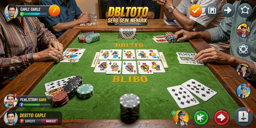 Tangkapan layar gameplay DBLTOTO yang menampilkan momen seru bermain Gaple.