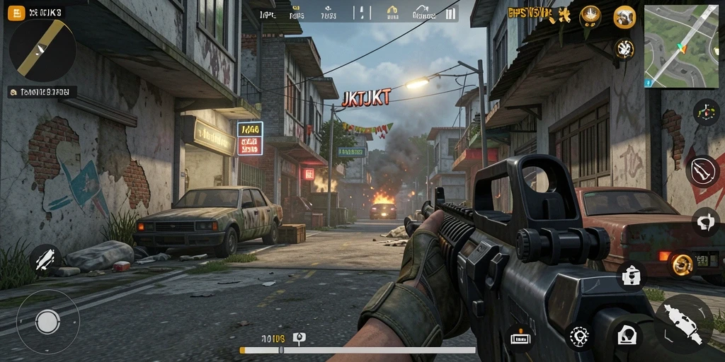 Tampilan menegangkan dari gameplay JKTJKT di layar.