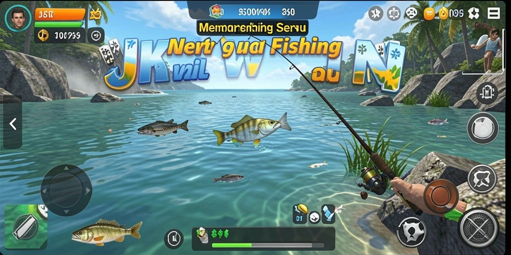 Tampilan gameplay JKTWIN yang menarik saat memancing.