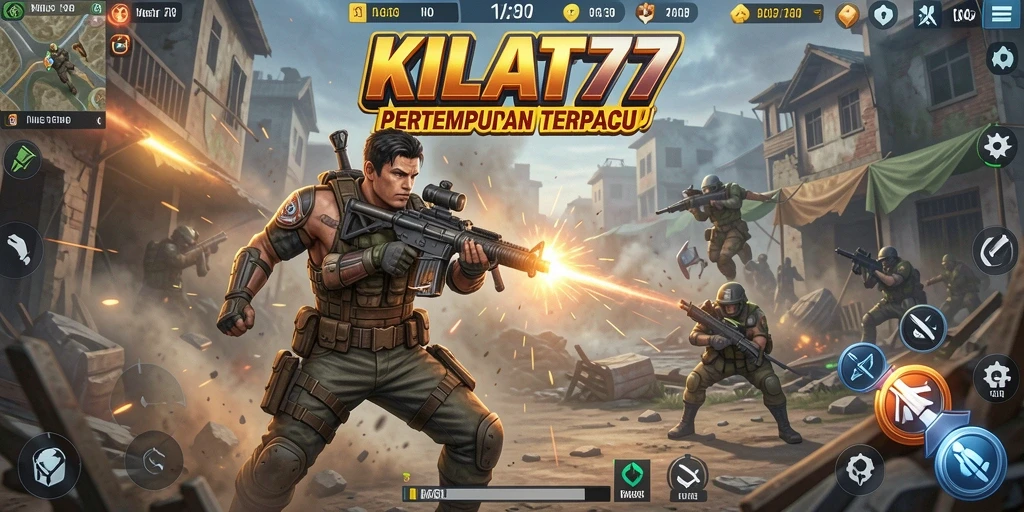 Tampilan menegangkan dari pertempuran KILAT77 dalam mode Battle Royale.
