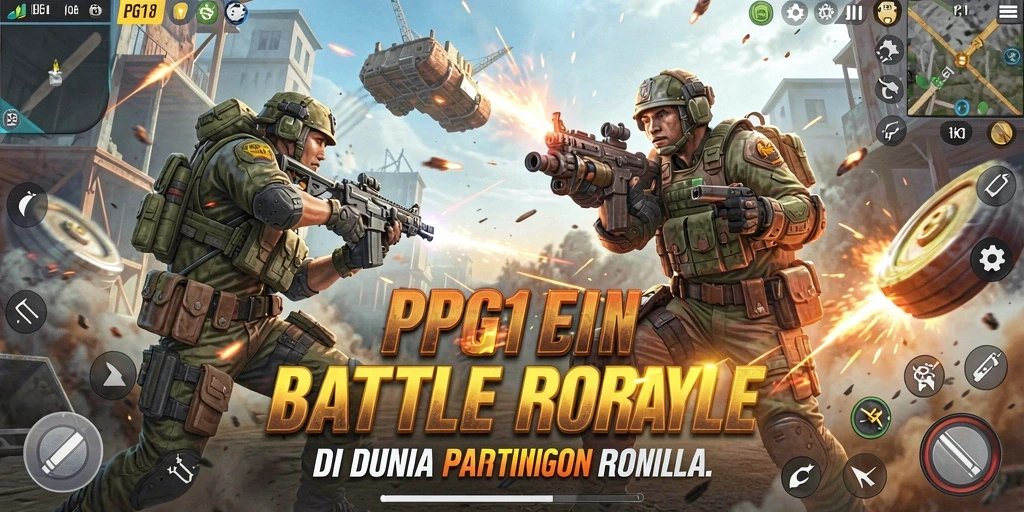 Screenshot PG11 menampilkan aksi seru di arena Battle Royale.